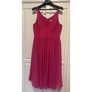 Dress the Population Alicia Dress Fuchsia Formal Midi Size XL Anthropology
